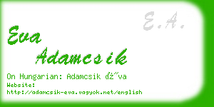 eva adamcsik business card